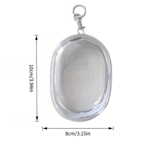 2 Pcs Clear Keychain Cable Organizer Case, Portable PVC Earbud Pouch with Zipper, Transparent Mini Storage Bag for Charging Cords & Small Items