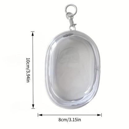 2 Pcs Clear Keychain Cable Organizer Case, Portable PVC Earbud Pouch with Zipper, Transparent Mini Storage Bag for Charging Cords & Small Items