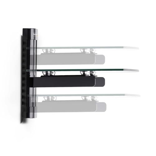 StarTech Floating Wall-Mounted AV Shelf, Tempered Glass Shelf | Adjustable Height Shelf For Under TV AV Equipment, 1B-WALL-MOUNT-SHELF - style: Single