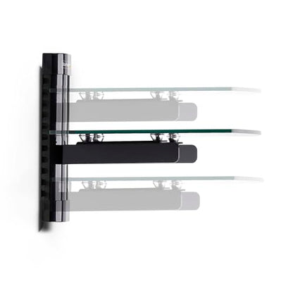StarTech Floating Wall-Mounted AV Shelf, Tempered Glass Shelf | Adjustable Height Shelf For Under TV AV Equipment, 1B-WALL-MOUNT-SHELF - style: Single