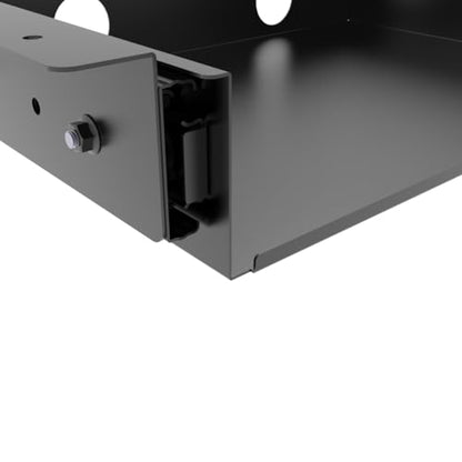 13 inch Under Desk Slide Out Storage Shelf with Cable Managment | Steel Sliding Under Desk Tray Drawer for Standing Desks, Workstations, Cabinet or Gaming