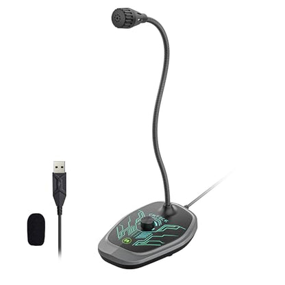 CMTECK USB Computer Microphone, RGB Light, Mute Function for PC/Laptop - color: Dynamic RGB