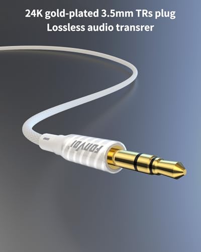 AUX Cable,3.5mm Audio AUX Cord for Car,Braided 3.5mm Male to Male Stereo Cable, Compatible with:Headphones, Phones, iPod,Car Audio,MP3 and More (1.2M+1.2M) - size: 3.9 ft + 3.9 ft