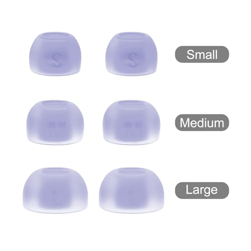 Klowcok Eartips Replacement for JBL Tune Buds, Silicone Earbud Tips, Purple | 3 Pairs, S/M/L