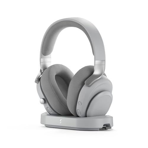 Fractal Design Scape Light - Wireless PC Gaming Headset - Detachable Flip-to-Mute Microphone with Noise Cancellation - Battery Life Up to 40 Hours - Configurable Ambient Lighting - Gray - color: Light