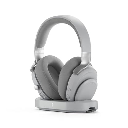 Fractal Design Scape Light - Wireless PC Gaming Headset - Detachable Flip-to-Mute Microphone with Noise Cancellation - Battery Life Up to 40 Hours - Configurable Ambient Lighting - Gray - color: Light