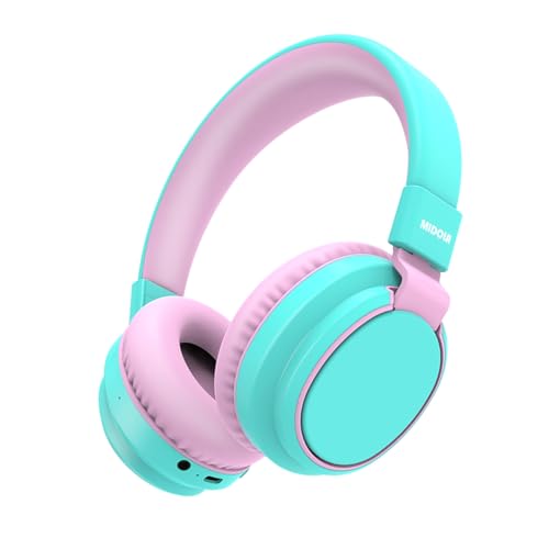 Kids Bluetooth Headphones Wireless 68 Hours,Safe Volume Limit 85/94dB | Adjustable Headband Foldable Over-Ear Lightweight Headsets for Toddler Girls Boys Tablet/iPad,HD Stereo,Built-in Mic,Cyan - color: Cyan