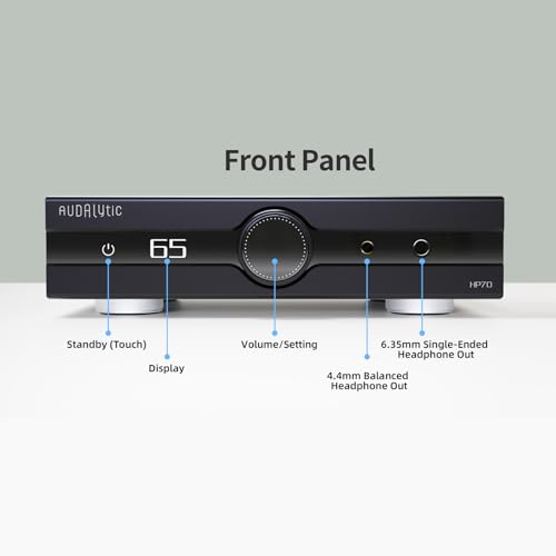 Gustard Audalytic HP70 Fully Balanced Discrete Headphone Amplifier, LME49720 Dual OP-Amps Class A Amp, 2xRCA/XLR Input 4.4mm Balanced/6.35mm Single-End Headphone/Rear XLR Preamplifier (Black) - color: Black