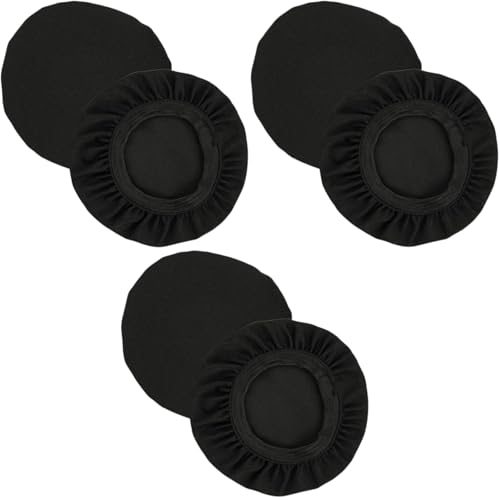 Headphone Ear Pads Covers, 3 Pairs Washable Stretchable Fabric Headphone Covers for Over The Ear Headphones, Fit 3.54" - 4.33" Ear Pads, Gym, Training, Aviation, Gaming - color: Black