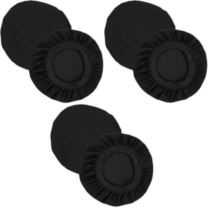 Headphone Ear Pads Covers, 3 Pairs Washable Stretchable Fabric Headphone Covers for Over The Ear Headphones, Fit 3.54" - 4.33" Ear Pads, Gym, Training, Aviation, Gaming - color: Black