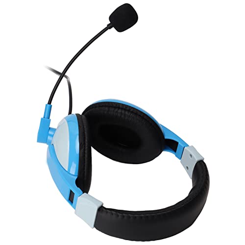 Electronics Gaming Headset Lightweight Comfortable Design with Mic for PC Mobile Phones 3.5mm Plug 1 Unit (Grayish Blue) - color: Grayish Blue