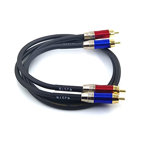 WJSTN-020 RCA to RCA Audio Cable, 1RCA Male to 1RCA Male Stereo Audio Cable Converter, Digital Stereo Audio Cable for subwoofer, Home Theater, high-Fidelity Audio-Double Shielding-2 Pack (2FT) - size: 2FT