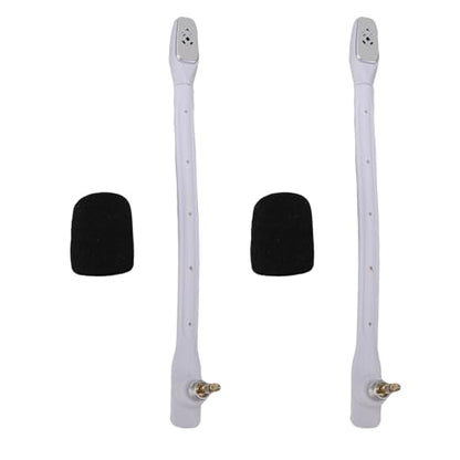 Yunseity 2pcs Replacement Microphones for Astro TR Headset Detachable Boom Mic with Noise Cancelling Clear Sound Gold Plated 3.5mm Plug (White) - color: White