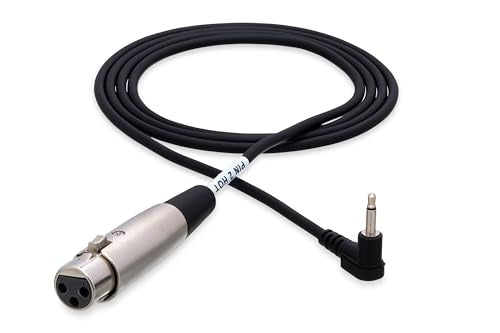 Hosa XVM-305F 5 Feet Right-Angle 1/8 Inches TS to XLR Female Cable | Microphone connection to portable recorders with 5 foot length, XLR3F connector and right angle 3.5mm TS plug