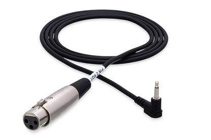 Hosa XVM-305F 5 Feet Right-Angle 1/8 Inches TS to XLR Female Cable | Microphone connection to portable recorders with 5 foot length, XLR3F connector and right angle 3.5mm TS plug