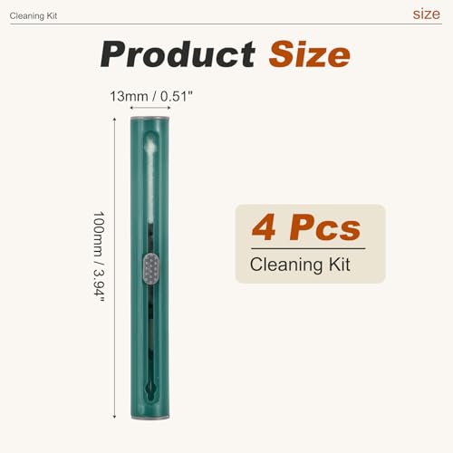 4PCS Earphone Cleaner Kit - Ultra Portable Multi-Function Cleaner Kit Soft Brush for Bluetooth Earphones Case Cleaning Tools, Dark Green - color: Dark Green