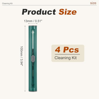 4PCS Earphone Cleaner Kit - Ultra Portable Multi-Function Cleaner Kit Soft Brush for Bluetooth Earphones Case Cleaning Tools, Dark Green - color: Dark Green