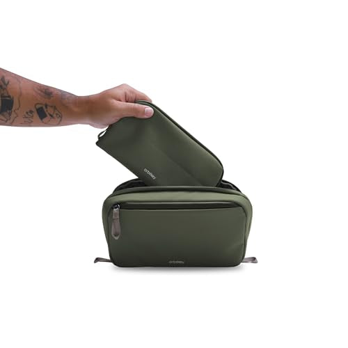 Orbitkey 2-in-1 Tech Accessory Pouch - Olive | Detachable Slim Sleeve | Organizes Cables & Chargers | Water-Resistant Fabric | Travel Ready - color: Olive