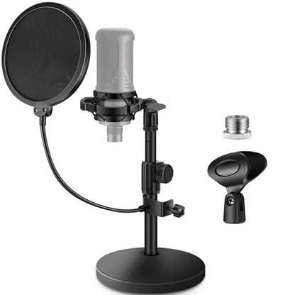 InnoGear Mic Stand Desk Desktop Microphone Stand Shock Mount Pop Filter