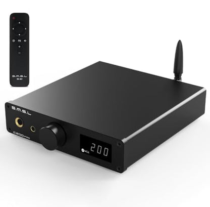 SMSL C200PRO MQA DAC Headphone Amplifier ES9039Q2M & XMOS XU-316 HiFi Amp DSD512/32Bit/768kHz BT 5.1 (LDAC/aptX-HD) USB/Opt/Coaxial Input 4.4mm/6.35mm/RCA Output for PS5/PC/SW