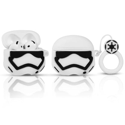 (2Pack+Cleaner Pen) XMBYGY Case for Apple AirPods 4th Generation Earbuds with Cleaning Pen Kit, Silicone Cute Charging Case Shockproof Protective Cover and Carabiner for AirPods 4 (BKSD+WTSD) - color: BKSD+WTSD