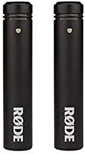 Rode M5 Compact 1/2" Condenser Microphone Matched Pair, XLR | XLR cardioid condenser microphones with WS5 windscreens and RM5 stand mounts for studio, stage and choir
