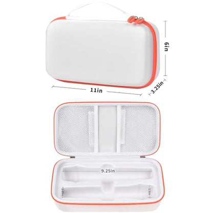 Wireless Microphone Case Compatible with JBL Wireless Two Microphone System, Handheld Dual Mic Travel Bag for Singing or Karaoke for Receivers, Adapters, AA Batteries - color: White