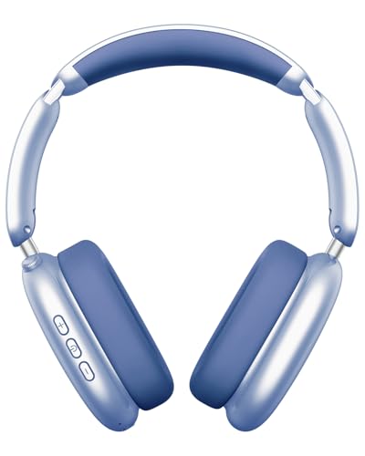 Wentronic Y02 Active Noise Cancelling Wireless Headphones, Blue | Over-Ear, Bluetooth, 60H Playtime,Crystal Clear Calls, Hi-Res Audio, Big Bass, Foldable Lightweight for Travel Home Office - color: Blue
