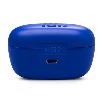 JBL Endurance Race 2 - True Wireless Earbuds - Blue | Waterproof and dustproof, Ergonomic wing enhancer with Twistlock technology, Enhance your work-out with Sports Mode - color: Blue