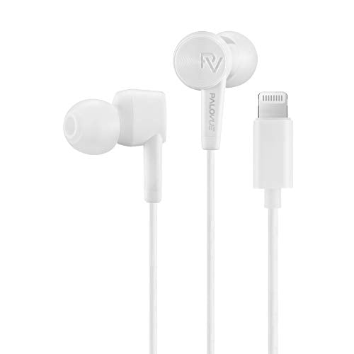 PALOVUE Lightning Headphones Earphones MFi Certified with Microphone | Compatible with iPhone 14 13 12 11 Pro Max X XS Max XR 8 Plus 7 Plus SweetFlow White - color: White