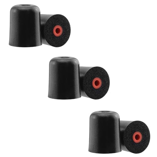 Foam Ear Tips for Walkers, ISOtunes, Westone, Shure, Plugfones | Replacement Memory Foam Tips, Ultimate Comfort, 3 Pairs (Black, M) - size: M