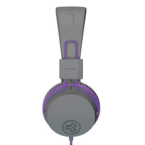 JLab JBuddies Studio Kids Wired on-Ear Headphones with mic, Volume Limiter, Folding, Graphite/Purple - color: Graphite / Purple, size: Headphones