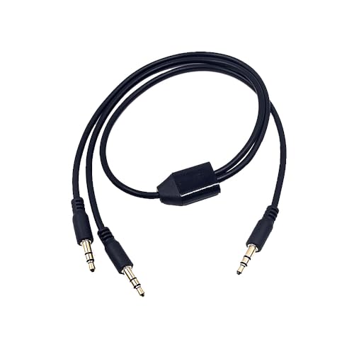 1.6ft 3.5mm Splitter Audio Cable, 1 Male to 2 Ways Male 1/8 Inch 3.5mm TRS Stereo Jack Headphones Splitter Adapter Y AUX Cable for Smartphones, Computers, MP3s, Earphones, Speakers