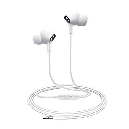 Wired Earbuds Headphones for School with Microphone Noise Isolating Stereo Bass in-Ear Earphones – for Smartphones, Tablets, Schools, Ipads, Multiuse - 3.5mm Plug in Audio Jack - White - color: White