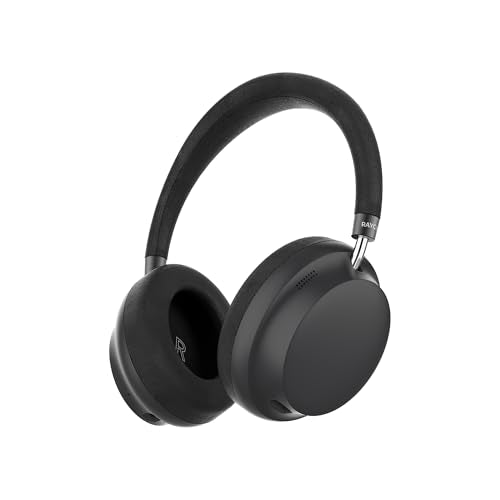 Raycon Essential Bluetooth Headphones - Over The Ear, Active Noise Cancelling Wireless Headphones + Awareness Mode, Bluetooth Headset with Mic, 50 Hours of Battery Life (Black) - color: Black