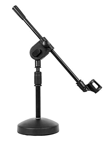 Rockville RCM01 Podcast Condenser Mic with RockPop Curve, RDMS70 Boom Stand | 25mm Cardioid, 30Hz-20kHz, 48V Phantom Power, XLR/3.5mm Cables, Shock Mount, Steel Round Desktop Base, Streaming, 3-Items