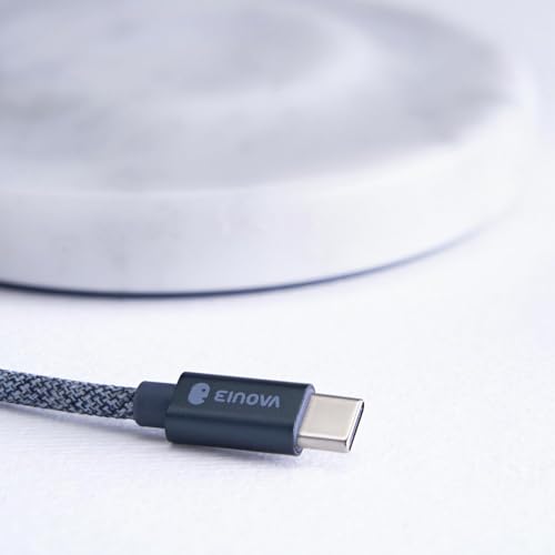 Einova Classic Stone – Marble Wireless Charging Pad Designed in Italy, Integrated 6 ft USB-C Cable, Smartphones, Wireless Earbuds, Smartwatches – White Carrara Marble - color: White Carrara marble – Classic Stone