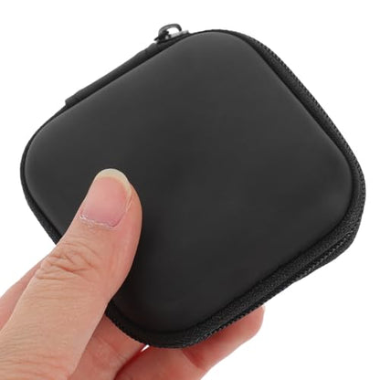 Portable Eva Earbud Case Pouch with Zipper Electronic Organizer Bag for Travel Cable Storage and Earphone Protection, Black