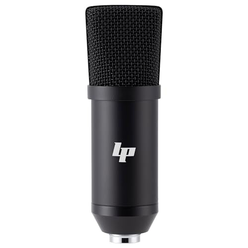 LyxPro Condenser Microphone for Studio, Vocals, Instruments, Podcasting and Professional Recordings with Shockmount, XLR Cable - Matte Black