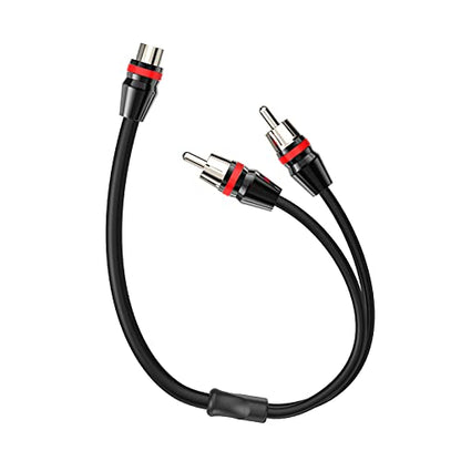 1ft 1 Female to 2 Male RCA Y Adapter Splitter Cable (2 Pack) - color: NP1F2M