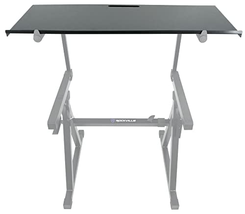 Rockville Z-Shelf Universal Utility Shelf for Z-Stand with Second Tier | Foam Edge Protection, Steel Construction, 7.3 lb Weight, Scratch-Resistant Design, Live Performance & DJ Setups