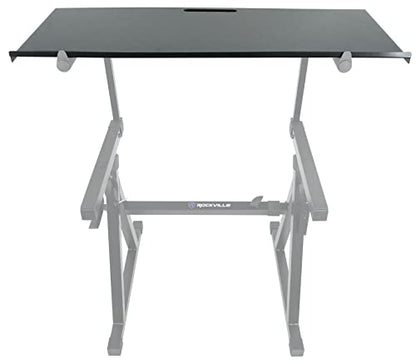 Rockville Z-Shelf Universal Utility Shelf for Z-Stand with Second Tier | Foam Edge Protection, Steel Construction, 7.3 lb Weight, Scratch-Resistant Design, Live Performance & DJ Setups