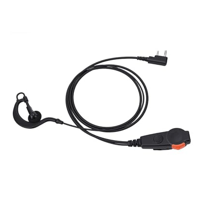 2 Pin Earpiece for Radio, Clear Sound Quality Wired 2 Way Radio Earhook Headset with Mic, Push to Talk Key, Designed for TH D7 TH F6 TK 220 etc