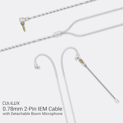 3.5mm 2-Pin 0.78mm IEM Cable with Microphone, Silver Plated OFC Wires Earphone Cable with Boom MIC for Wan'er S.G, ZS10 Pro, ZS10 Pro X, ZSN PRO, ZSX in-Ear Monitor, 4 Feet - style: 3.5mm