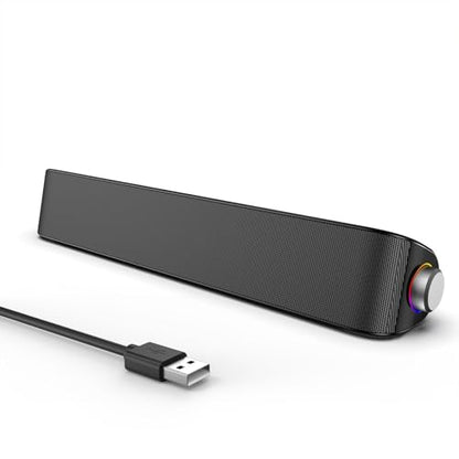 Computer Soundbar, Desktop Speakers with 6 Drivers, High-Fidelity Stereo for Music/Movies/Games, USB & Bluetooth 5.0 Dual Mode, Slim Design for PC/Mac/Monitor/Laptop