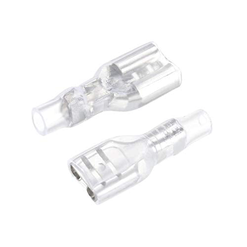 uxcell 100pcs 6.3mm Wire Terminals Connector Quick Splice Female Spade Connect with Insulating Sleeve