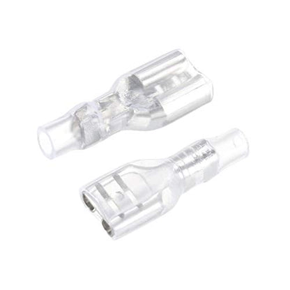 uxcell 100pcs 6.3mm Wire Terminals Connector Quick Splice Female Spade Connect with Insulating Sleeve