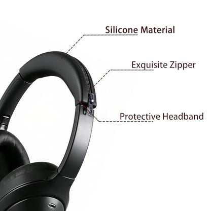 Earpads+Headband Covers for Sony Wh-1000XM3 Replacement Kit,Protein Leather Ear Pads Cushions and Silicone Zipper Headband for WH-1000XM3 Accessories(Black) - color: Black