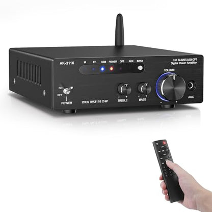 Facmogu AK-3116 HiFi Stereo Amplifier, Bluetooth 5.3 200W Dual TPA3116