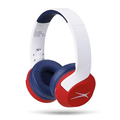 Altec Lansing Kid Safe Noise Cancelling Wireless Headphones 15H Battery, 85dB Volume Limit, Foldable Design Powerful Sound, Active Noise Cancellation Perfect for Kids Ages 7+ - color: Whiteout Bright Red